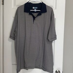 Jos. A. Bank golf Navy and Yellow Striped Polo